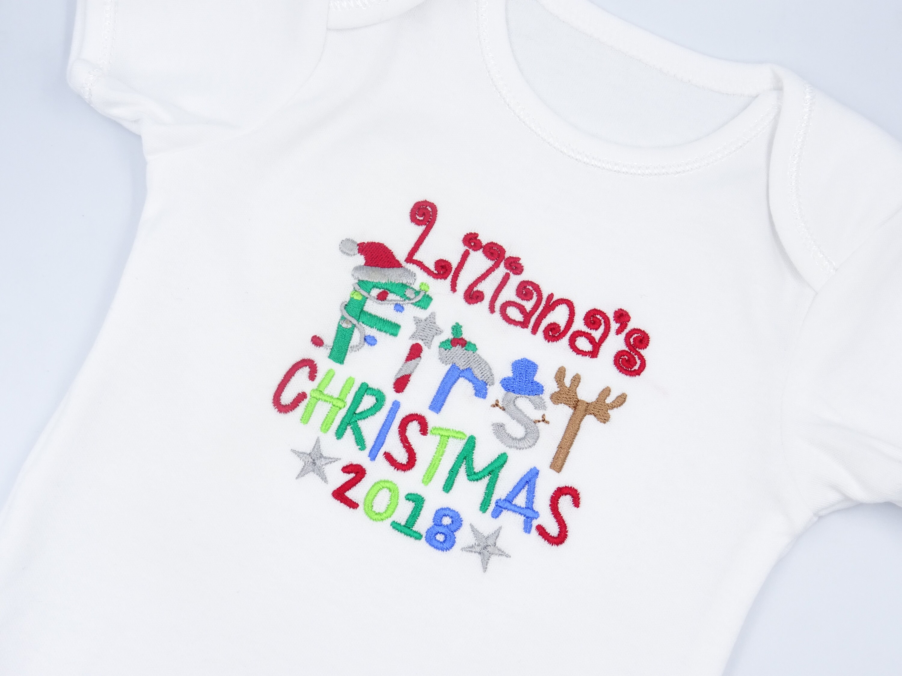 Personalised Embroidered My First 1st Christmas Unisex Baby | Etsy UK