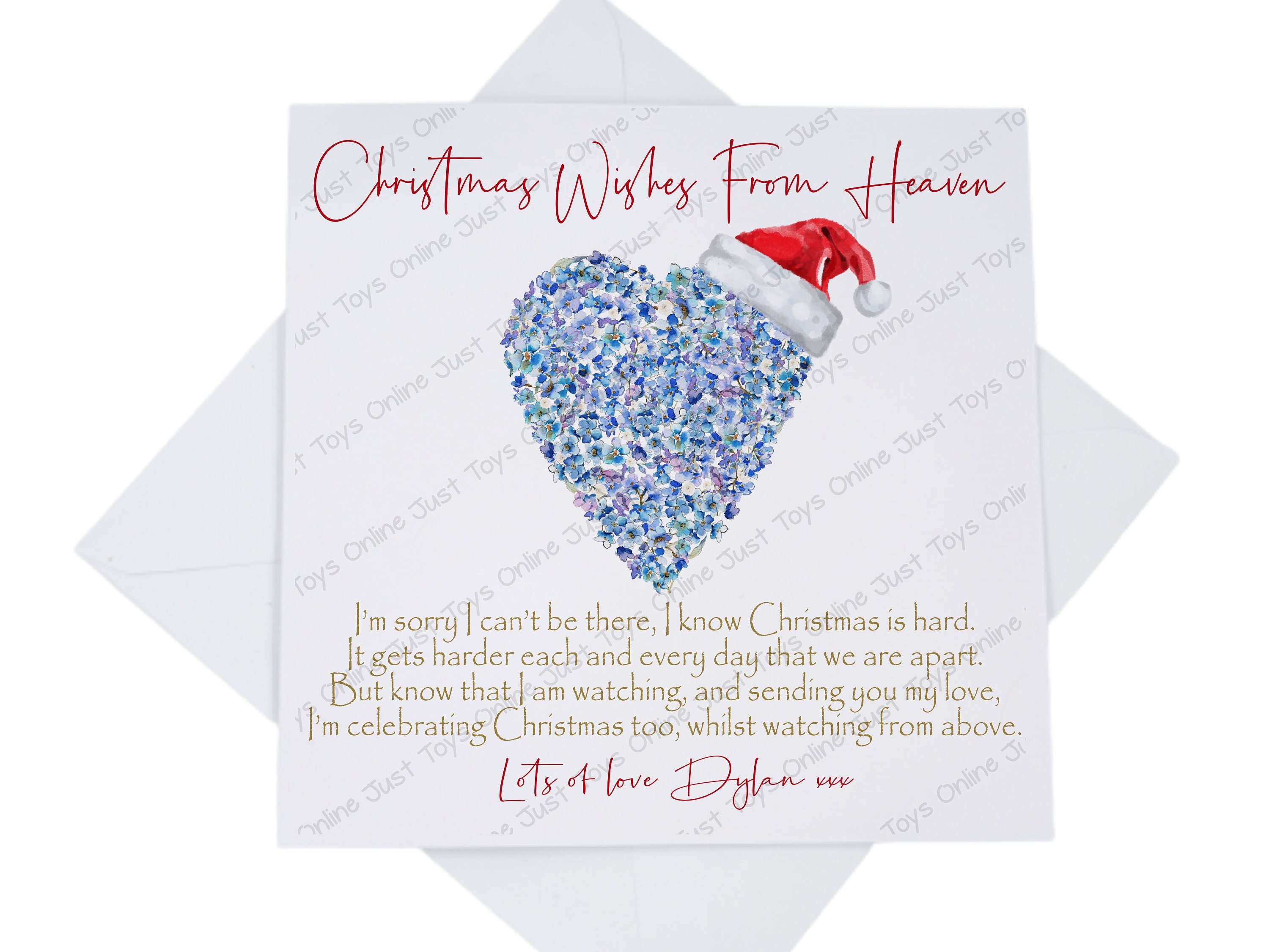Christmas From Heaven Card, Memorial Loss Sympathy Christmas Card