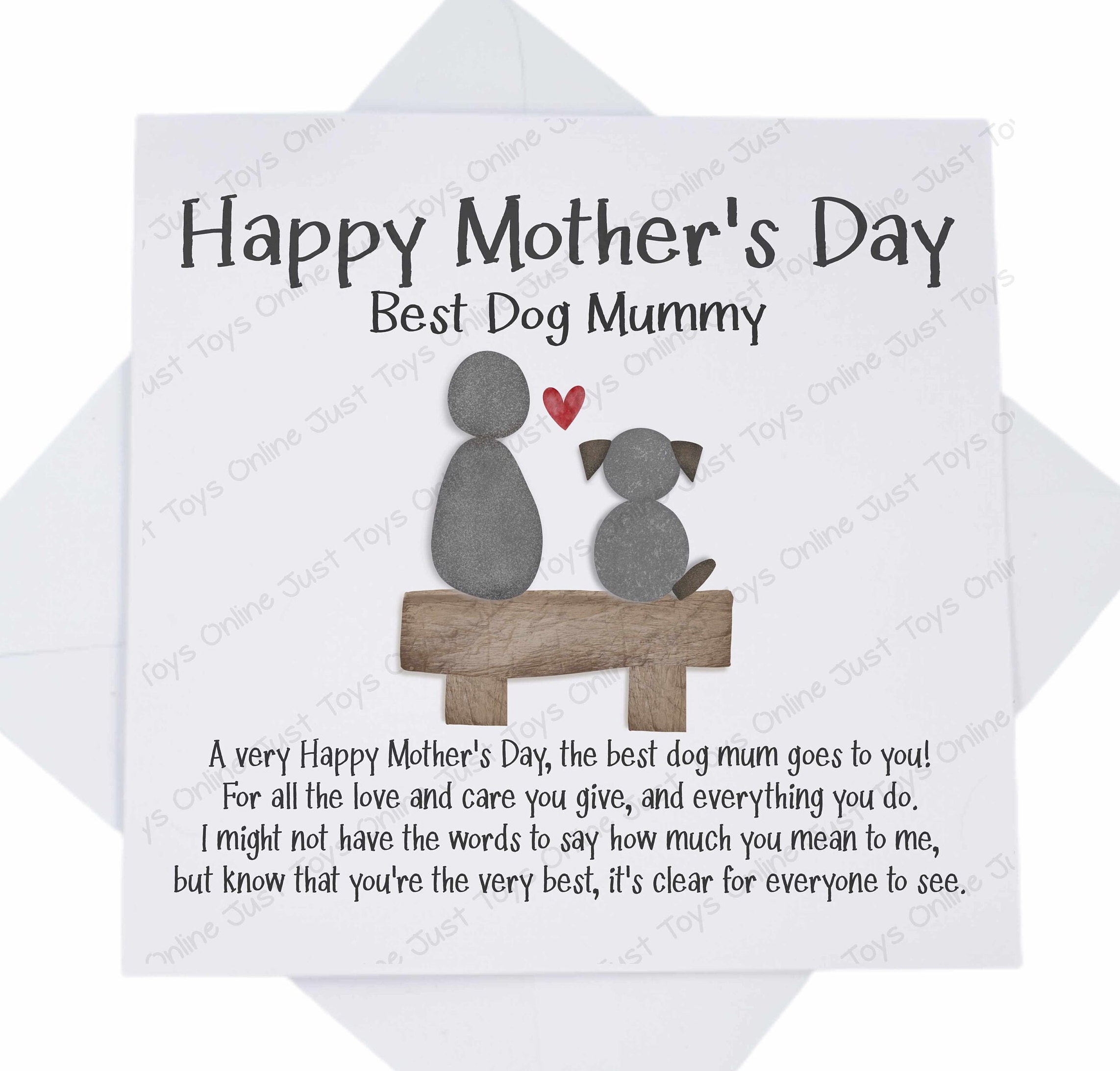 Best Dog Mummy Mother's Day Card, Pebble Art Print Card for Dog Lover ...