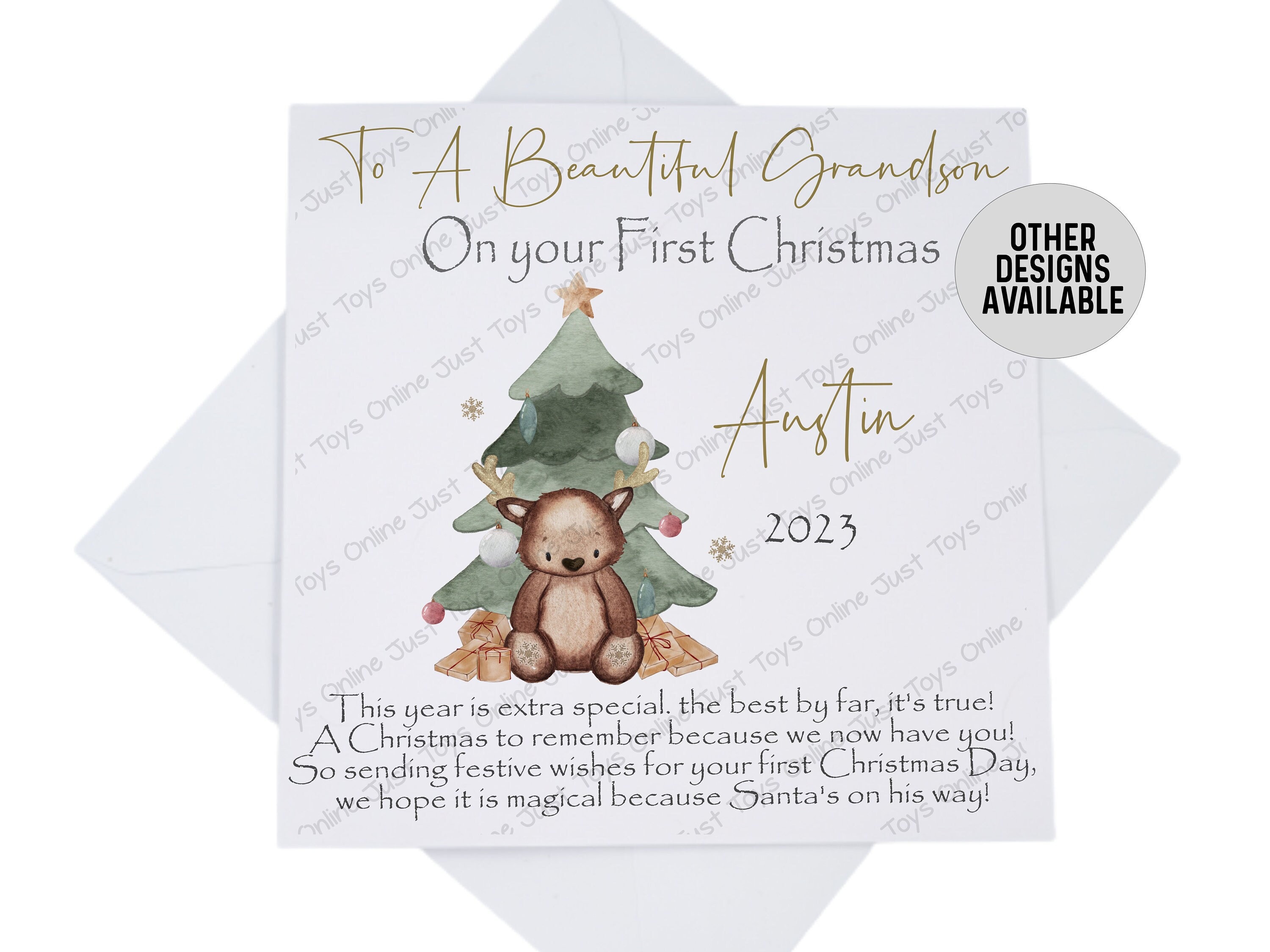 Personalised Snowman Baby 1st Christmas Card / For Children, Son - View #6