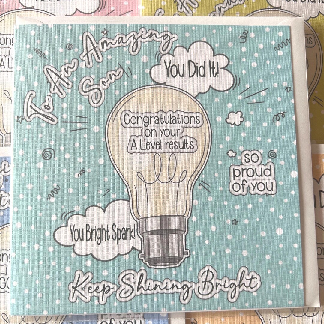 Personalised Congratulations Well Done GCSE A Level Exam Results Card ...