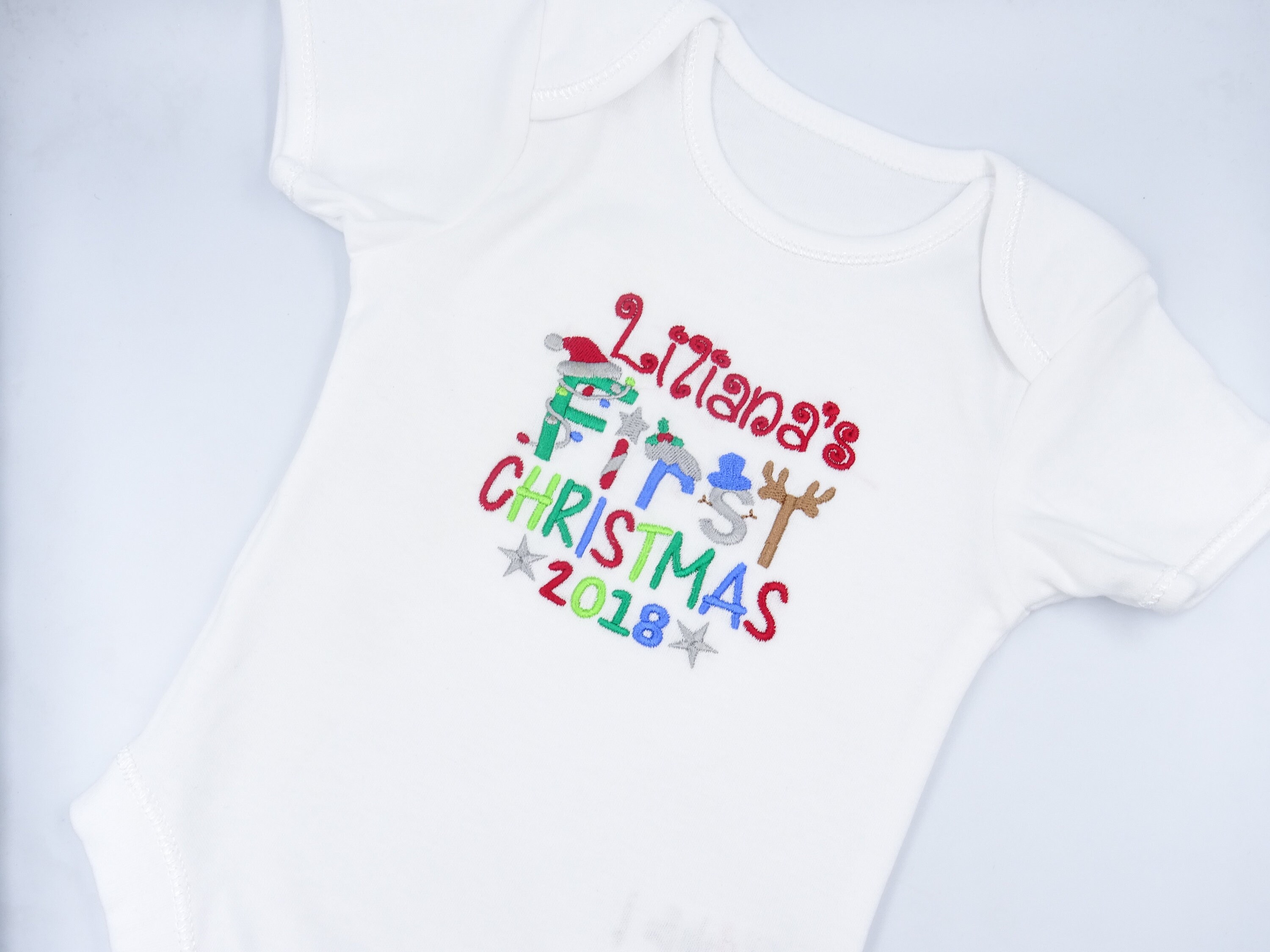 Personalised Embroidered My First 1st Christmas Unisex Baby | Etsy UK