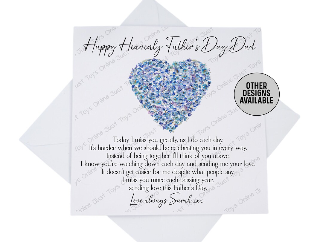 Happy Heavenly Father's Day Graveside Card, Memorial Grave Card for Dad ...