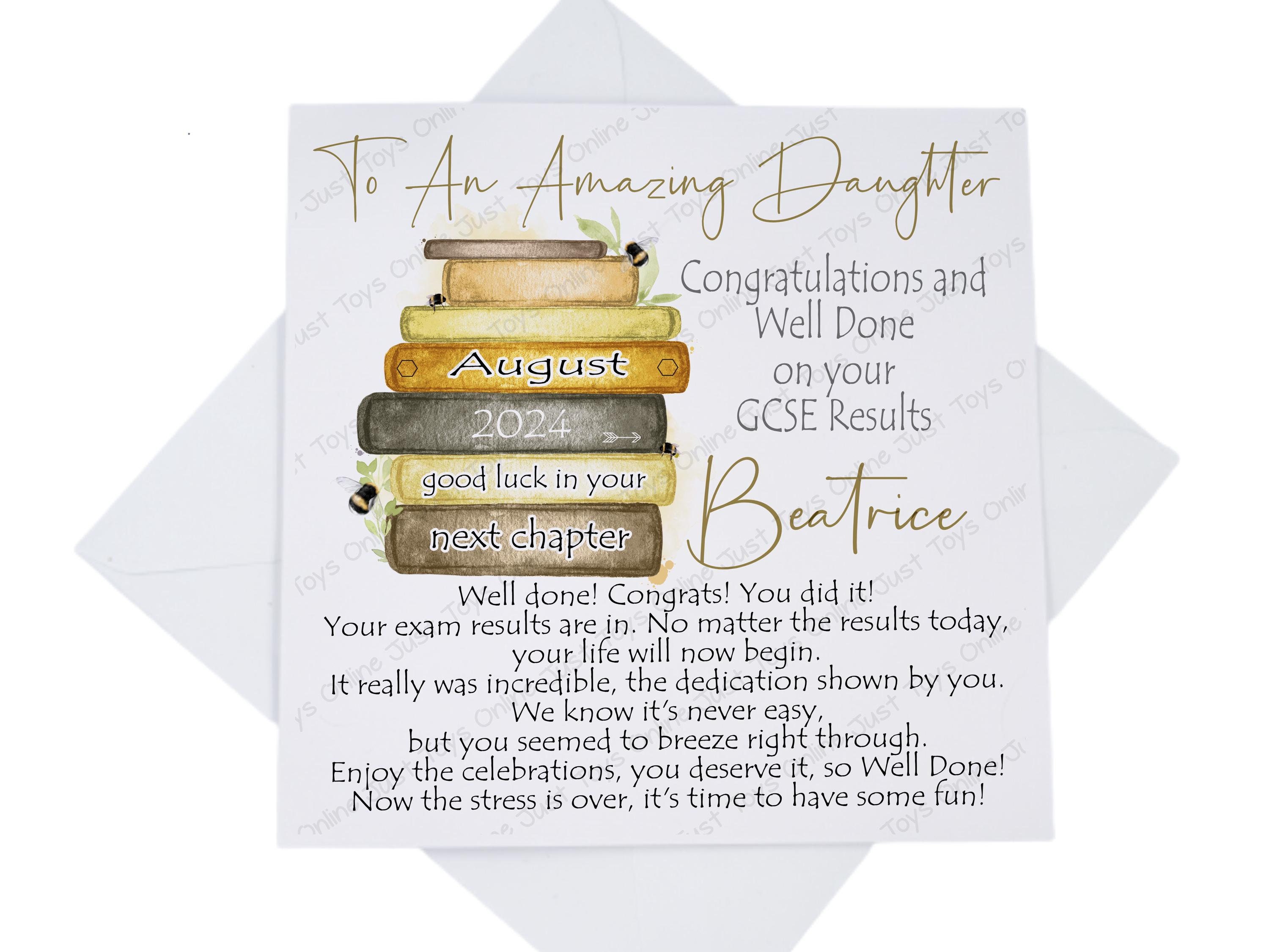 Personalised Congratulations Well Done GCSE A Level Results Exams Card ...