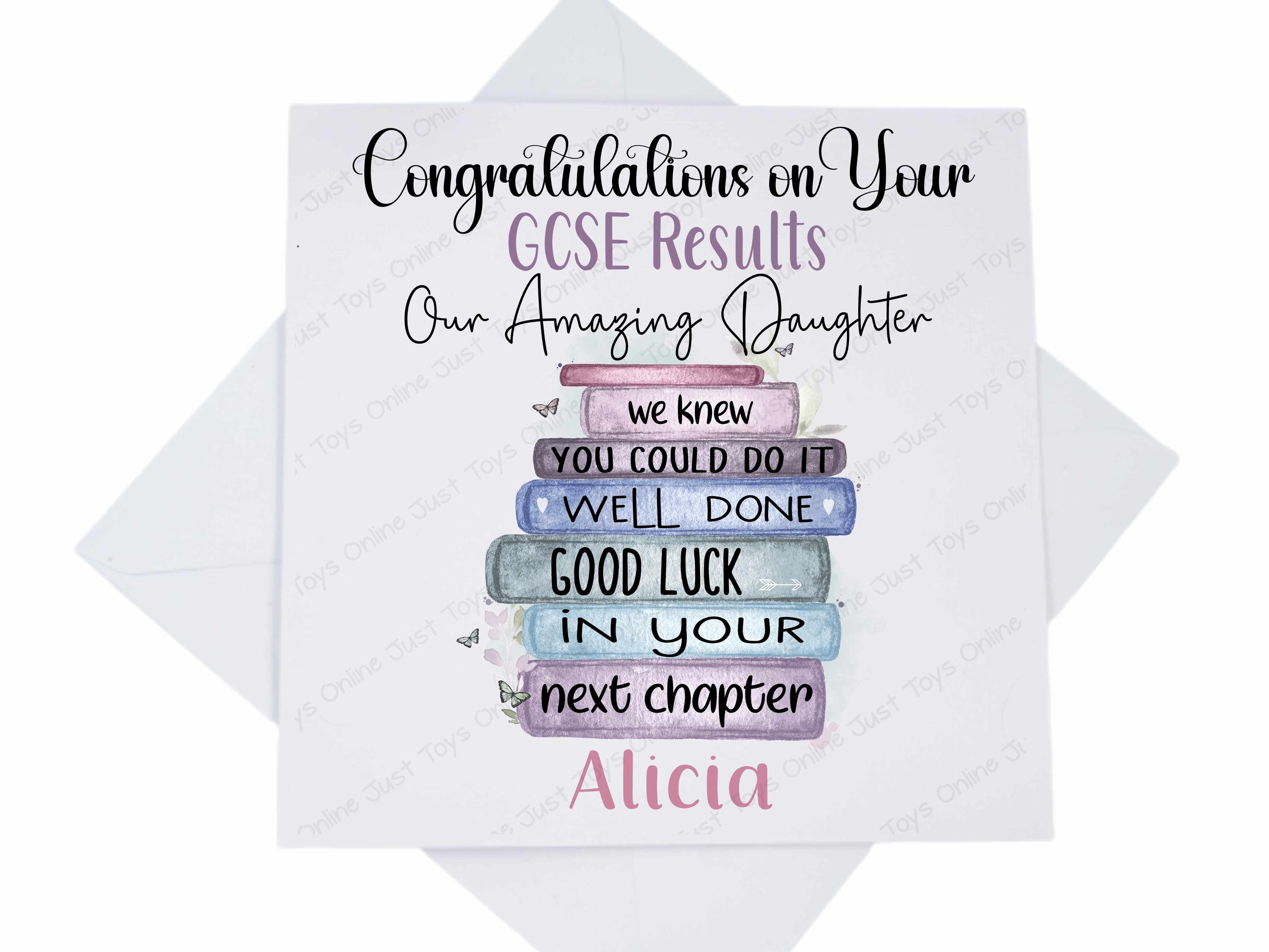 Personalised Congratulations Well Done GCSE A Level Results Exams Card ...