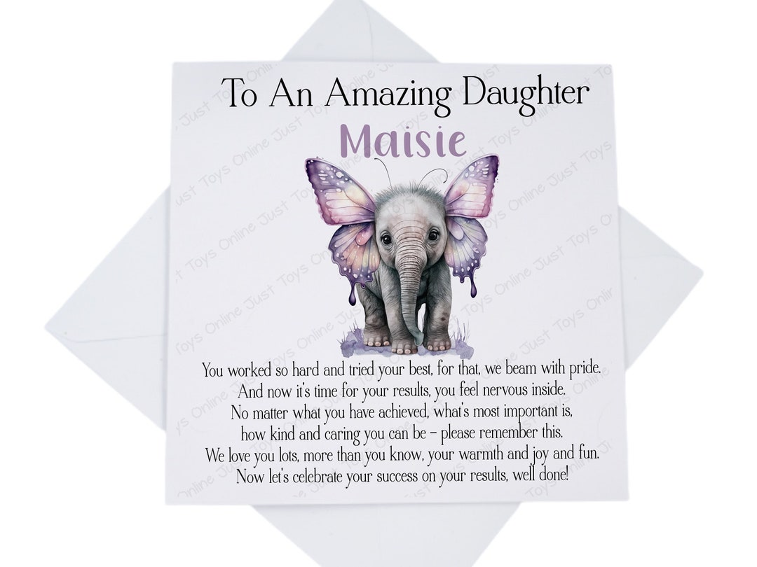 Personalised Congratulations Exam Results Card – Daughter, Granddaughter, Niece – Pink Stars