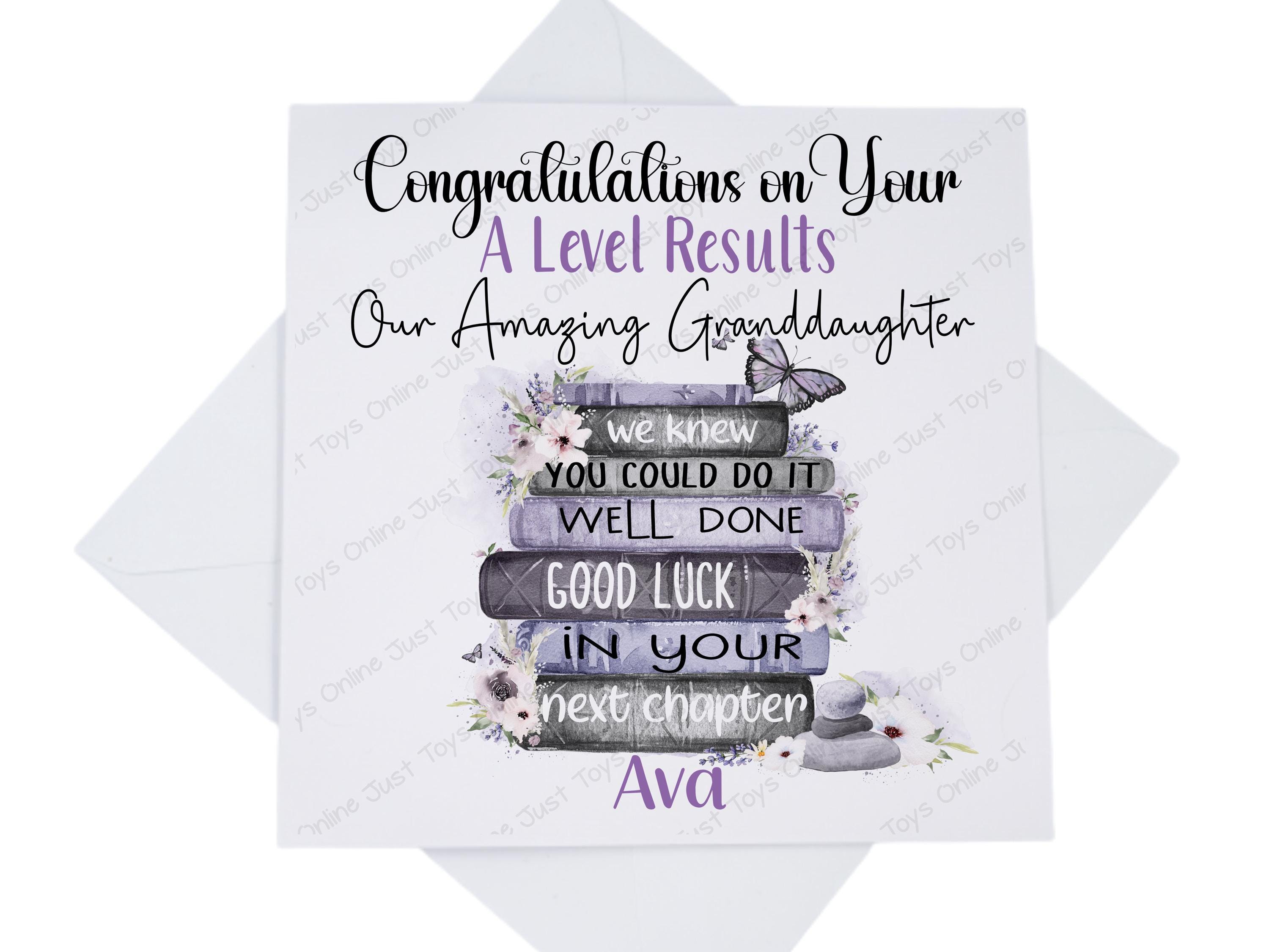 Personalised Congratulations Well Done GCSE A Level Results Exams Card ...