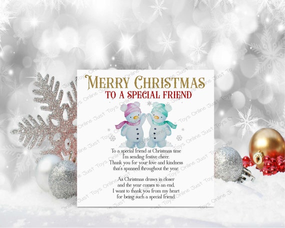 Best Friend Christmas Card – Personalised Handmade Card For BFF, Special Friend, Female