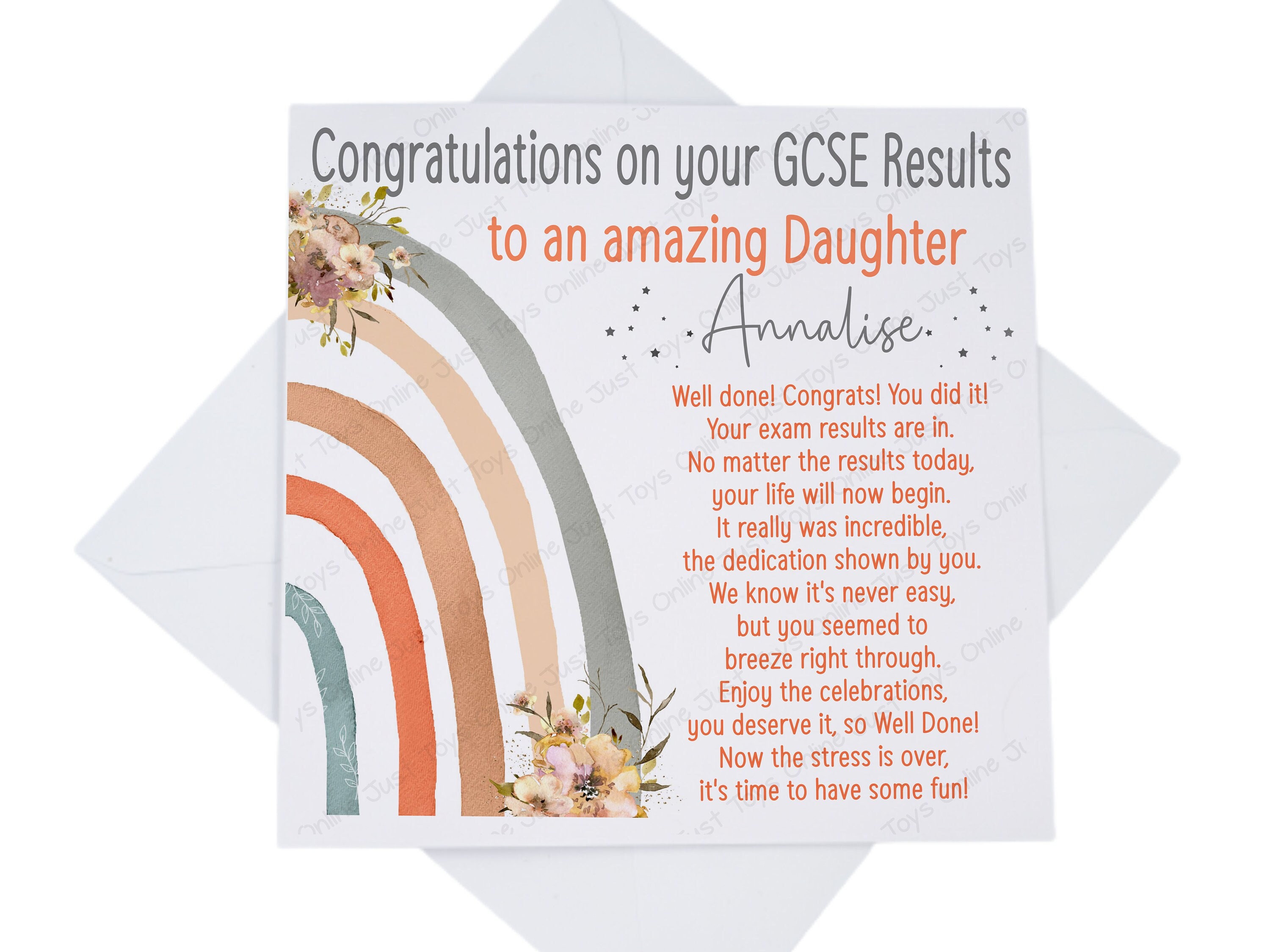 Old English Co. - Biglietto d'auguri per figlio o figlia, con scritta No 1 Fan, divertente biglietto per risultati esami per nipote – GCSE o A Levels Results Card per lui e