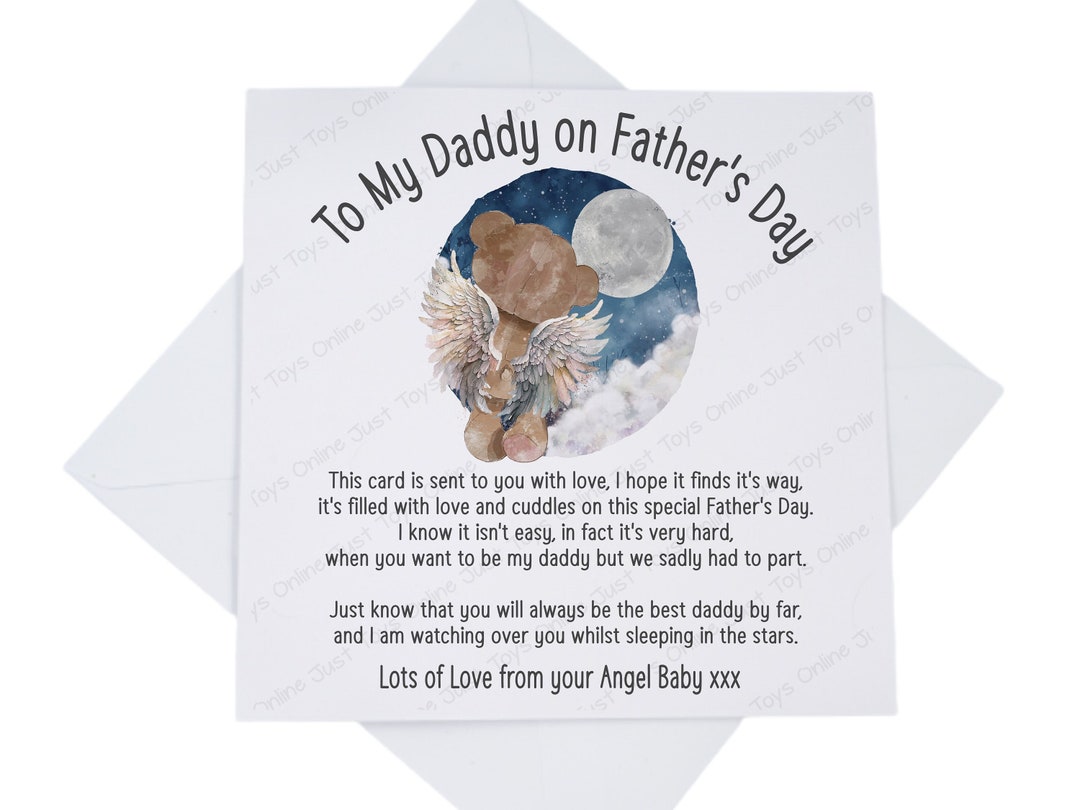 Father's Day Card for Daddy From Baby in Heaven, Angel Baby Happy ...