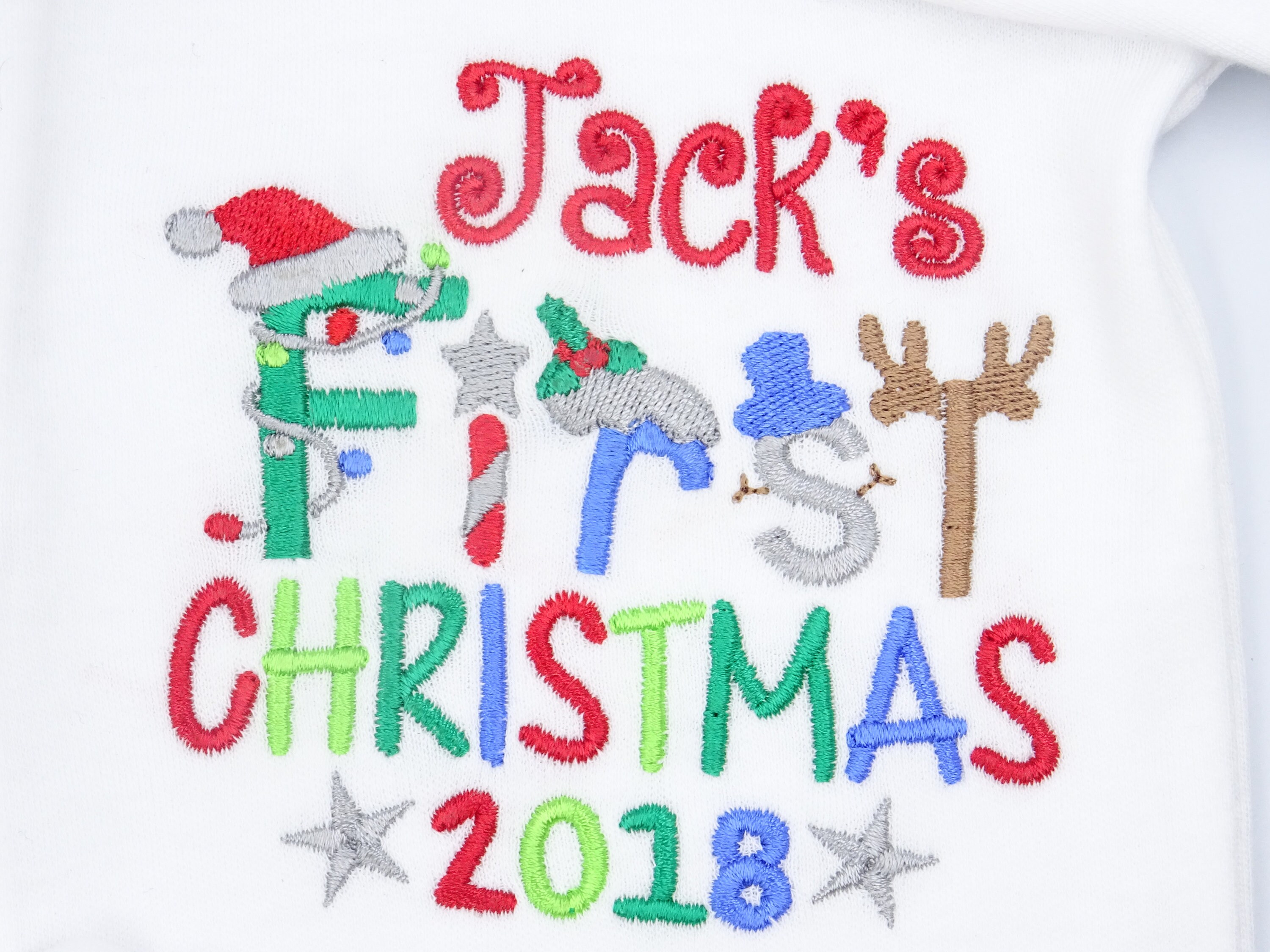Personalised Embroidered My First 1st Christmas Unisex Baby | Etsy UK