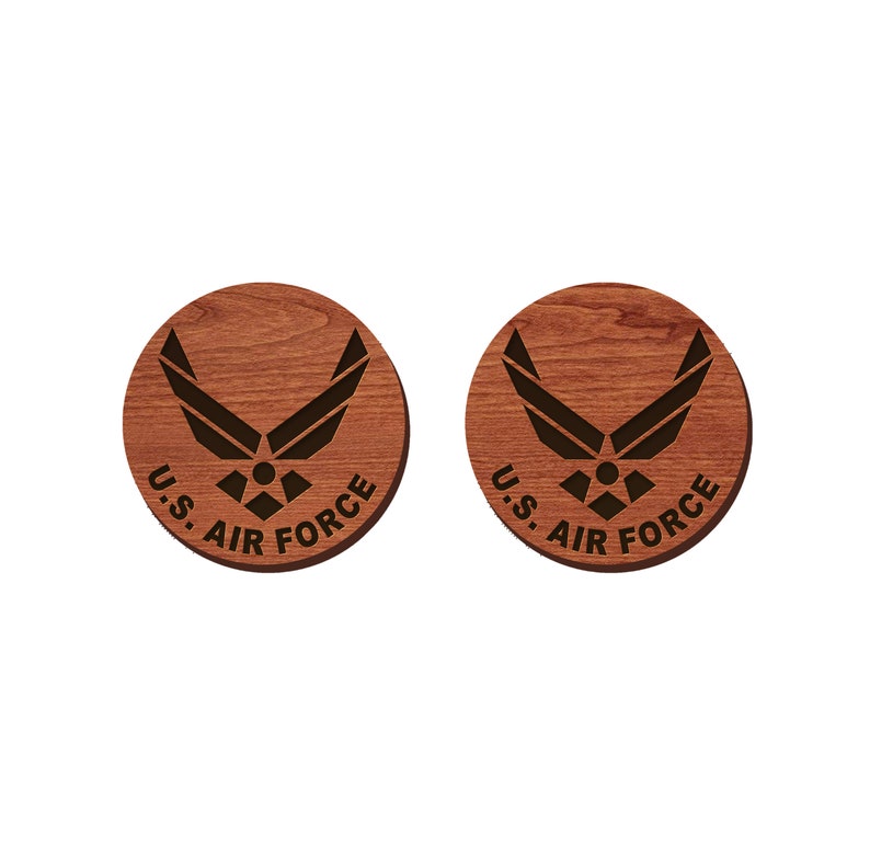 United States Air Force Wood Stud Earrings USAF Jewelry Etsy