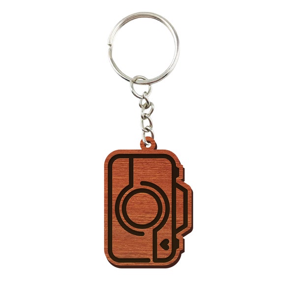 Camera Keychain | Photographer Wood Keyring | Photography Gift Idea