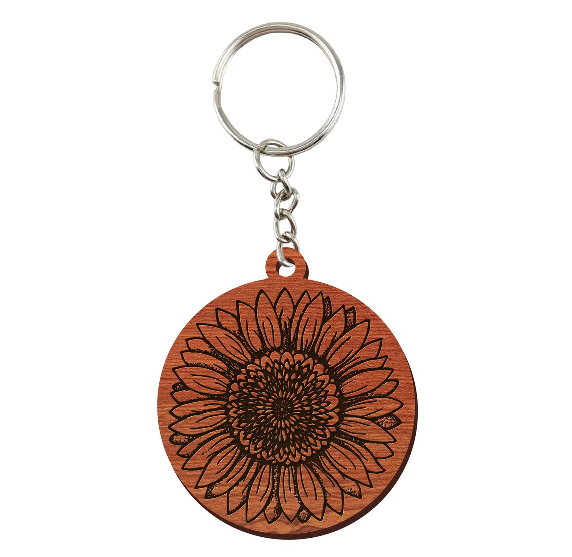 Sunflower Keychain Floral Keyring Gift Idea Etsy