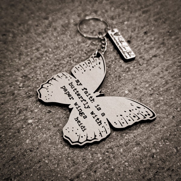 Paper Butterflies Maple Wood Keychain with Engraving - Carry a Piece of Art Everywhere!