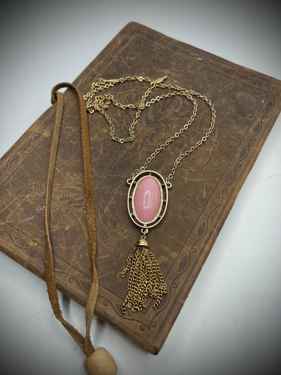 Vintage Sarah Coventry " Pink Lady" long Chain, A… - image 2