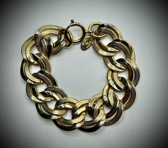 Lovely Vintage Chunky Double Link Chain Bracelet … - image 3