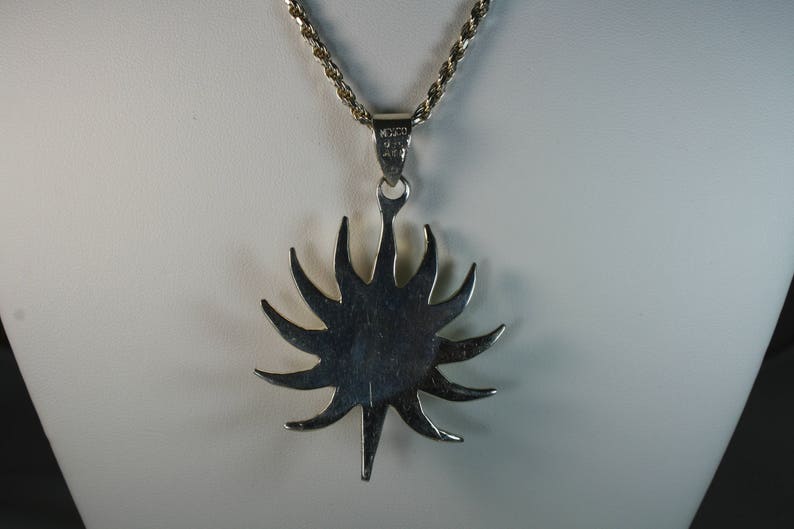 Sterling Silver Amber Starburst Necklace