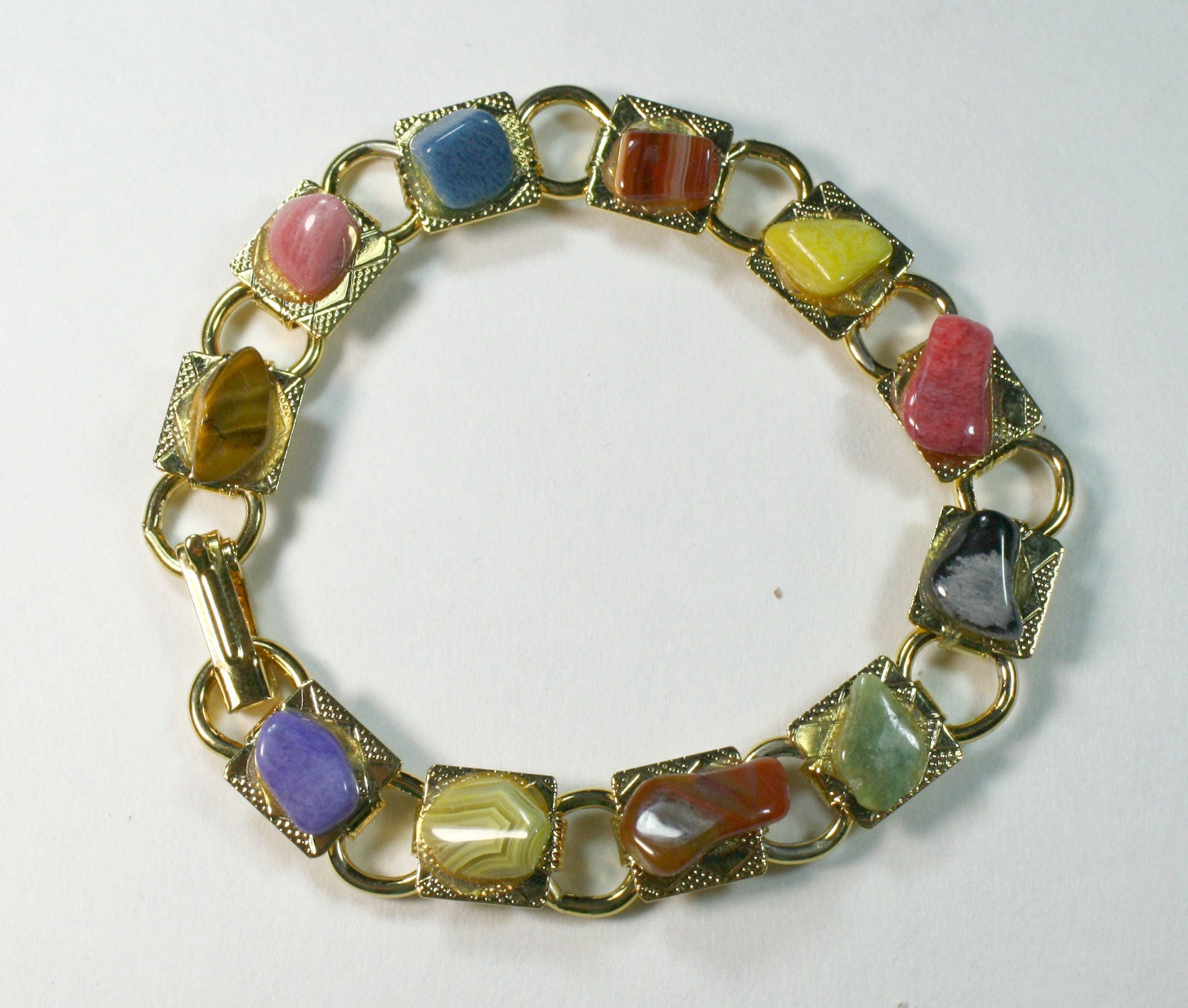 Bracelet En Pierres Semi-précieuses Blanc - Neuf Avec étiquettes, Sans Marque