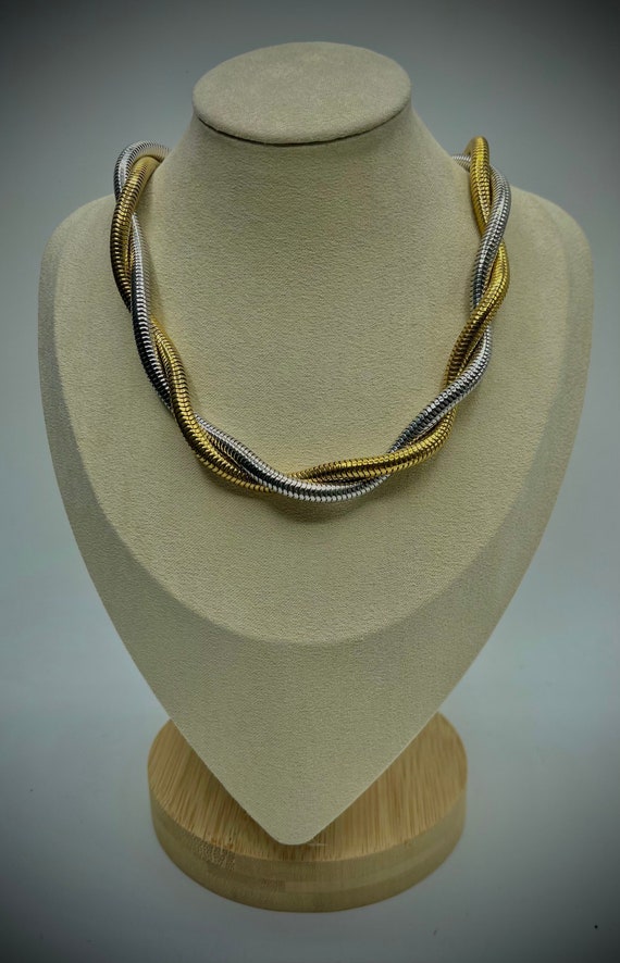 MONET Gold and Silver Tone Twisted and Rounded Cha