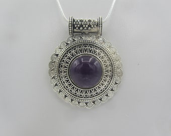 Gorgeous Amethyst and Solid Sterling Silver 925 Pendant and 925 Necklace ~ February Birthstone Pendant