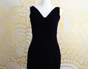 1990s Vintage Deep Violet Velvet Dress