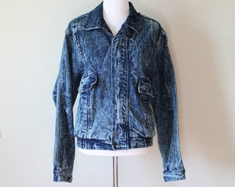 1990s Vintage Acid Washed Denim Jacket