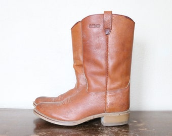 1970s Vintage Leather Distressed Acme Boots