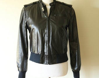 Vintage Western Fringe Black Leather Jacket Moto Jacket - Etsy