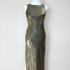 1990s Vintage Gold Lamé  Dress