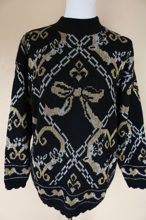 1980s Vintage Gold and Silver Metallic Sweater - image 6