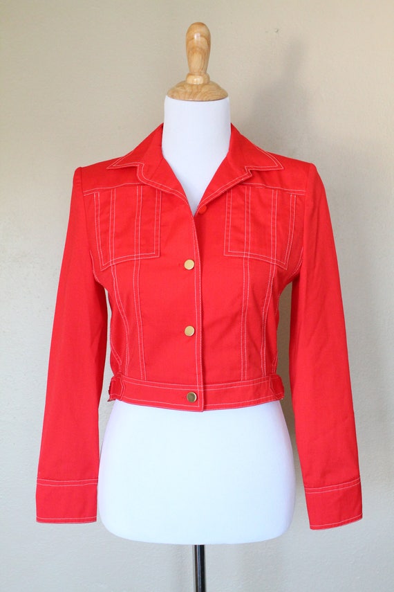 1970s Red Skirt and Jacket Set - image 8