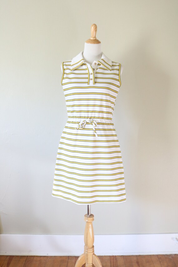 1960s Vintage Yellow Striped Dress