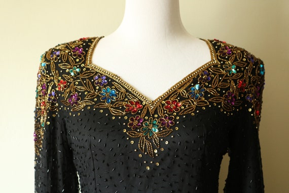 1990s Vintage NOS Beaded Scala Gown - image 4