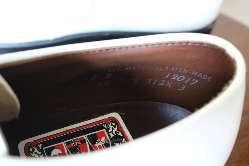 1970s Vintage White Buckle Shoes