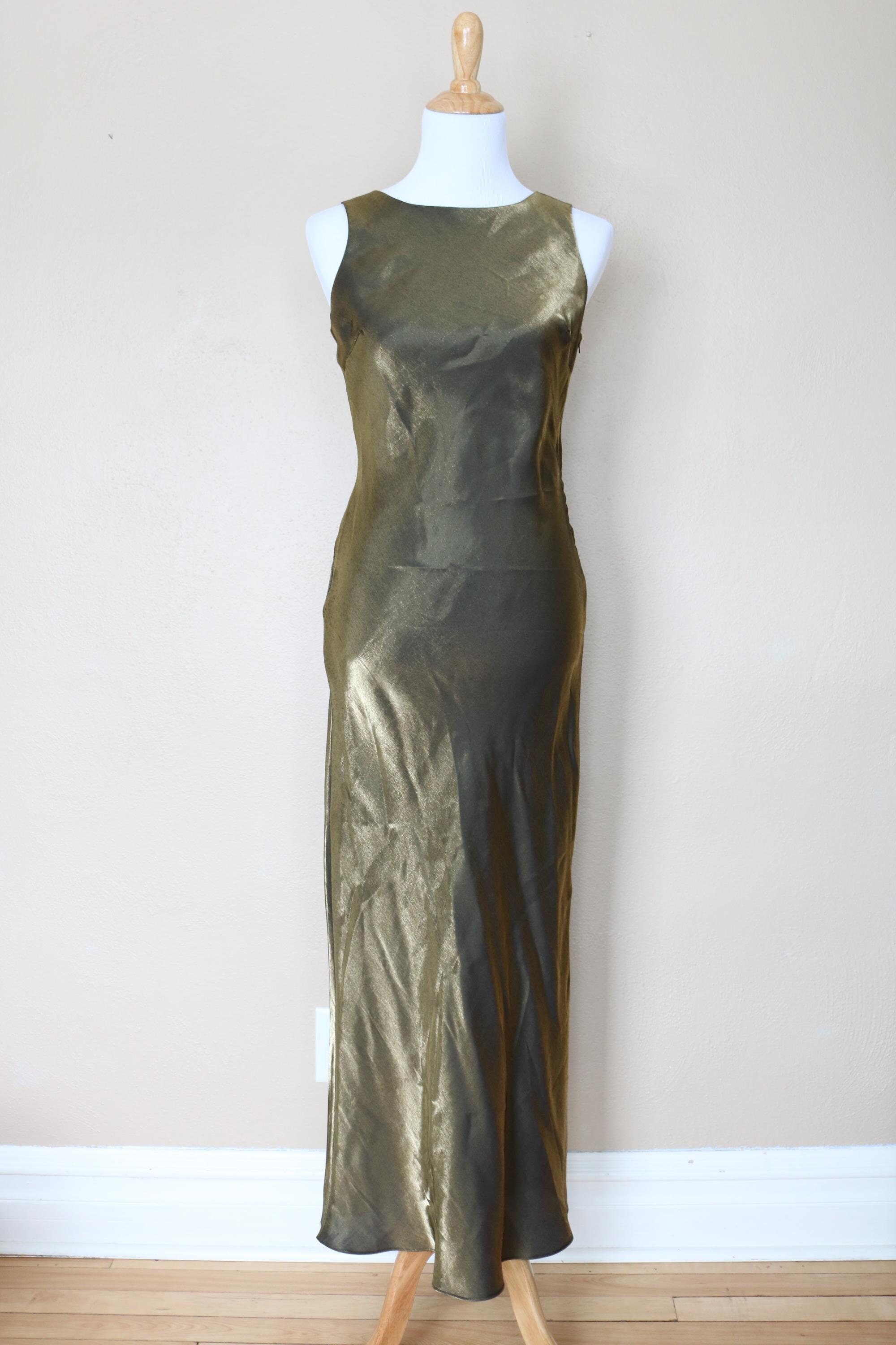 gold lame dress vintage 1990s Lamé Bridal Shower Dresses