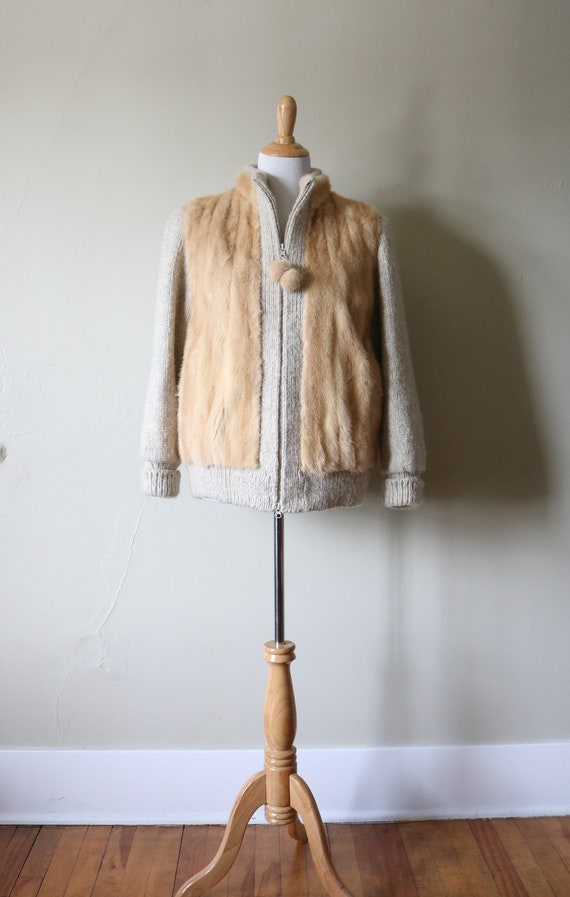 1970s Vintage Fur Sweater Coat