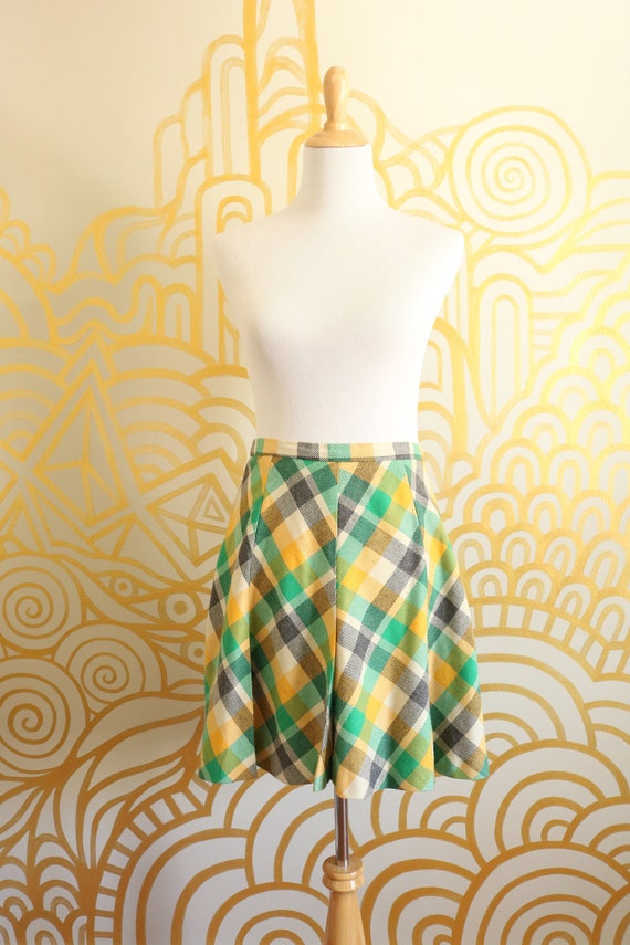 1970s Vintage Plaid Skirt