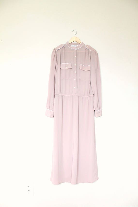 1970s Sheer Beige Dress - image 1