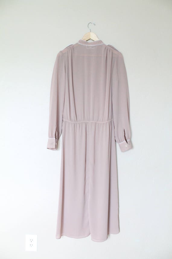 1970s Sheer Beige Dress - image 3