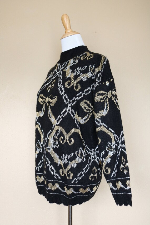 1980s Vintage Gold and Silver Metallic Sweater - image 4