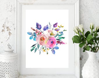 flower poster etsy