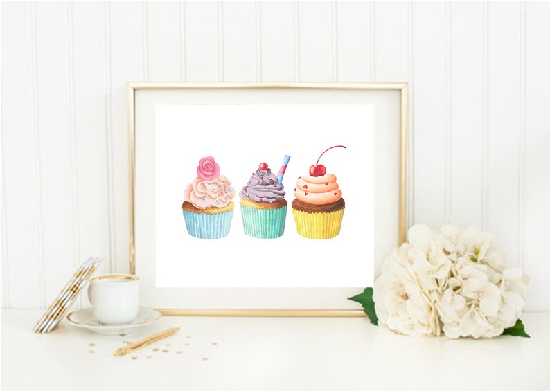 Cupcake Poster, Cupcake Wall Art, Culinary Decor, Cupcake Nursery