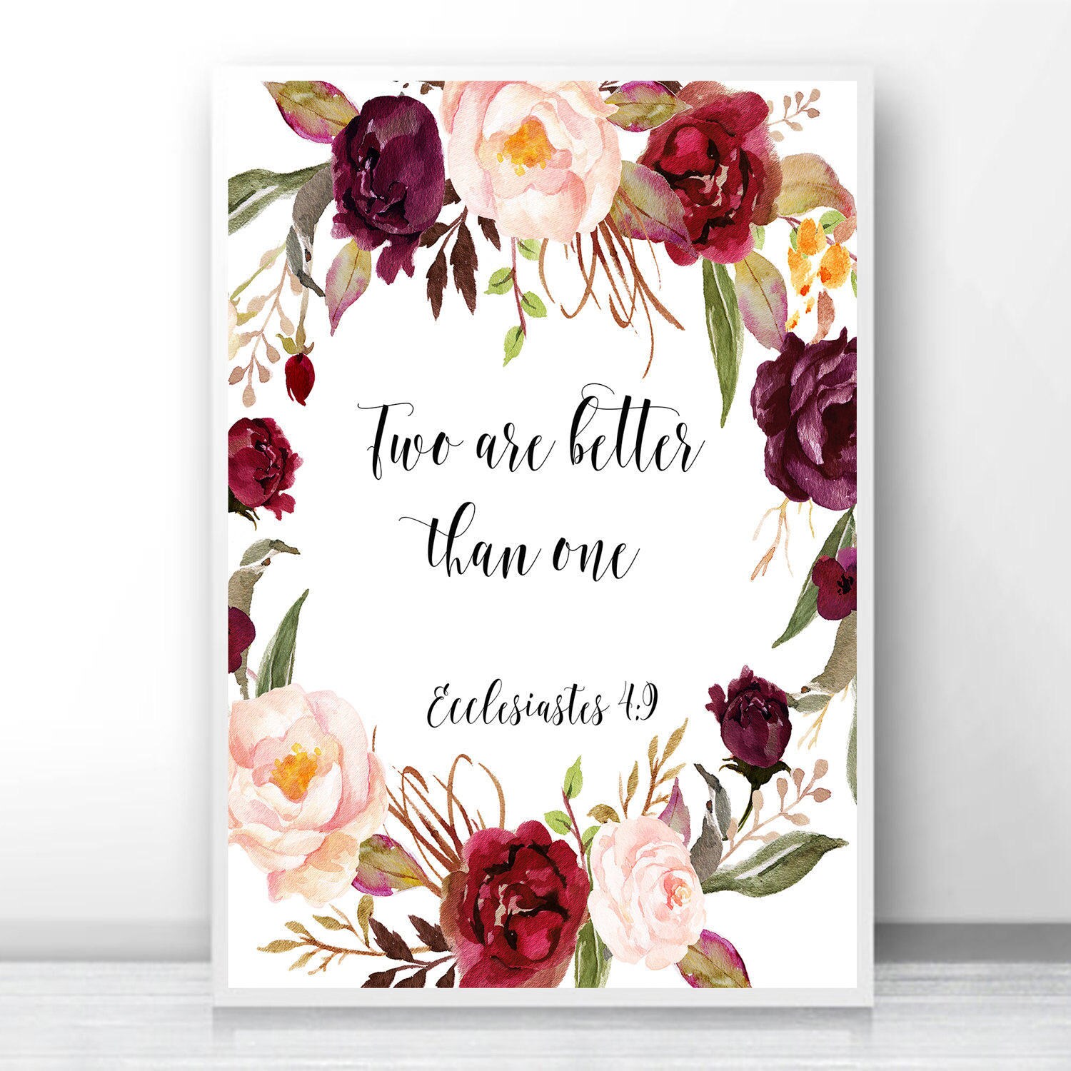 Two Is Better Than One Quotes Two Are Better Than One Ecclesiastes 4 9 Biblical Quotes | Etsy India