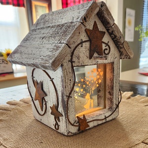 Birdhouse Night Light-White