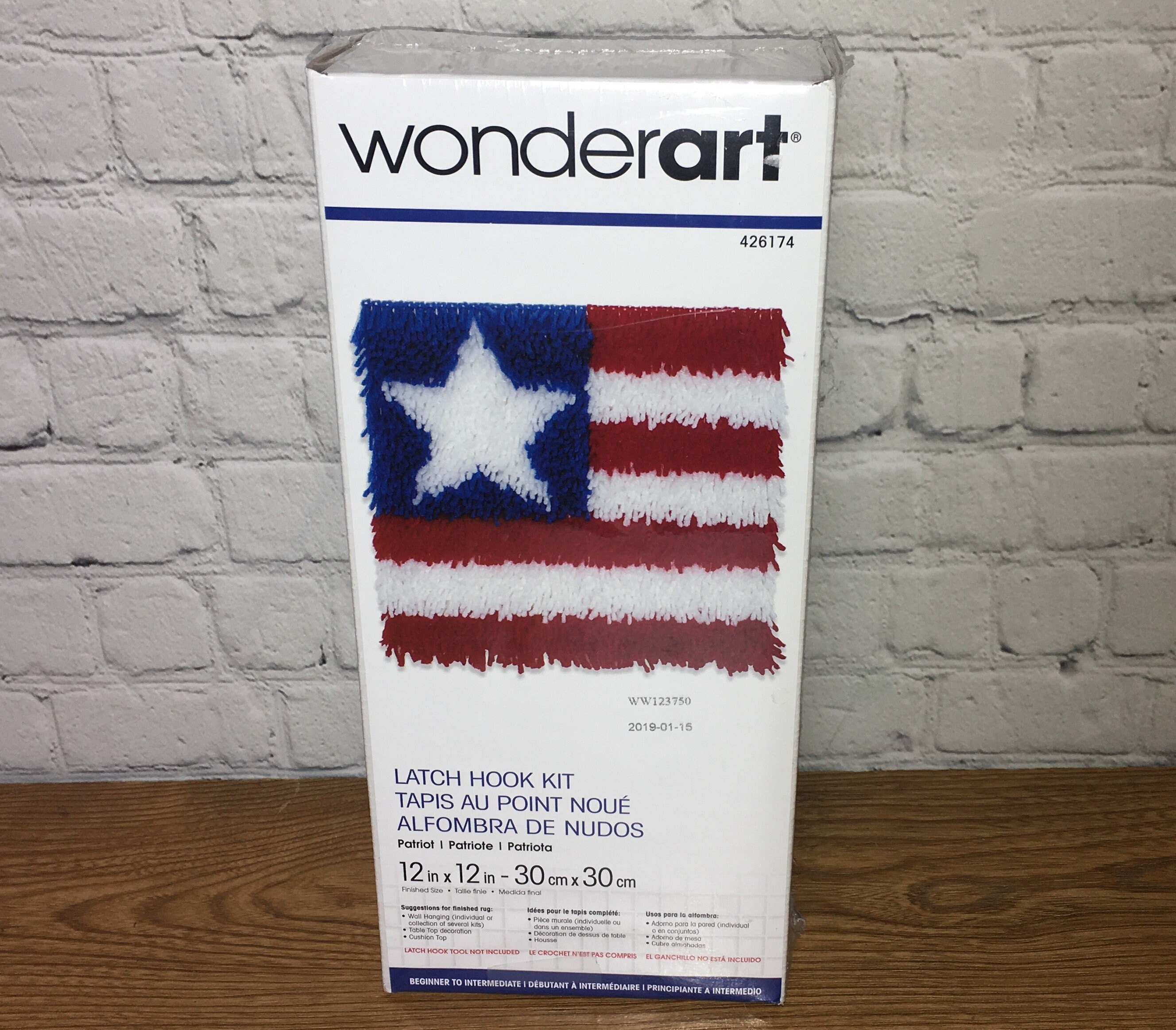 American Flag Latch Hook Kit By Wonderart 12x12 New Etsy