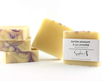 Lavender soap, hand made cold process all natural soap with lavender essential oil, gentle for sensitive skin