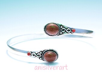 Armlet , Sandstone Arm cuff, Upper Arm Cuff, Armband, Silver Armlet, Gypsy Armlet, Hammered Arm cuff, Handmade Armlet, Tribal Armlet,