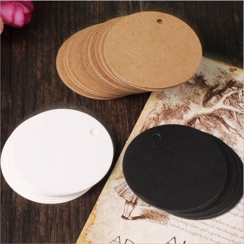 50pcs 50mm Round Kraft Paper Tags for Gifts Labeling Sales Etsy