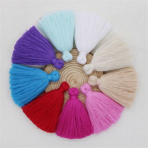 10pcs 60mm Cotton Thread Tassel,Cotton Thread Tassel Accessories,Tassel Pendant For Basket/Bag/Curtain QC004